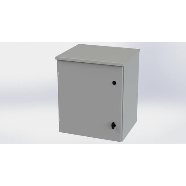 1/4 Turn Knob Latch Electrical Enclosures, 24 in H, 16 in D, 20 in W, NEMA 3R, Galvanized Steel